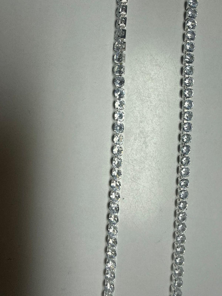Diamond Tennis Necklace – White Crystal Infinity Chain