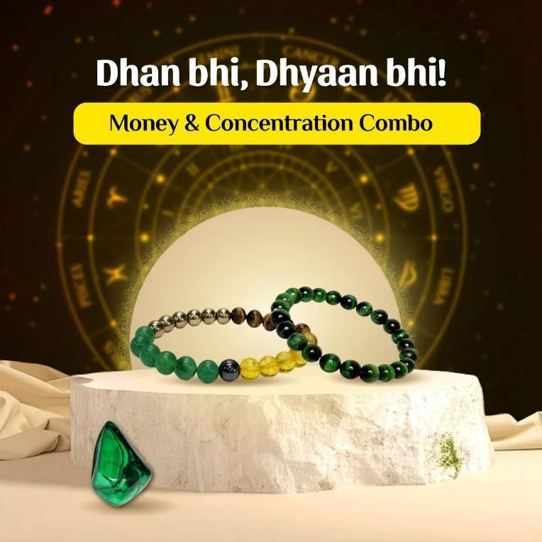 Money & Concentration BraceletMoney & Concentration Bracelet – Wealth & Focus Gemstone Beads