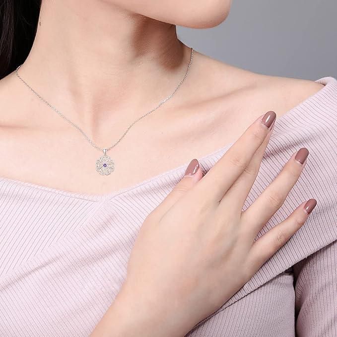 Sterling Silver Birthstone Pendant Necklace for Women