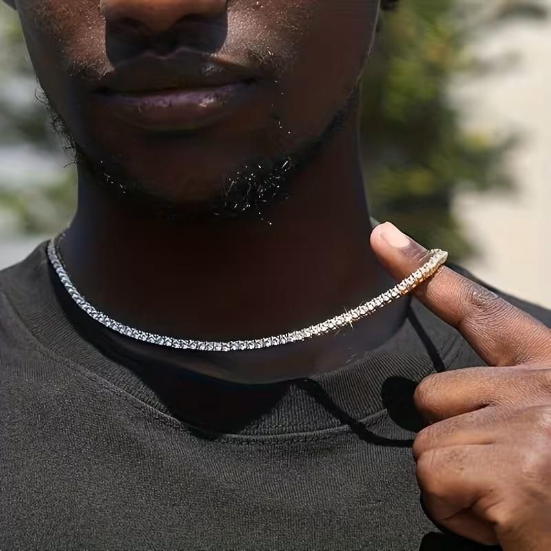 Diamond Tennis Necklace – White Crystal Infinity Chain