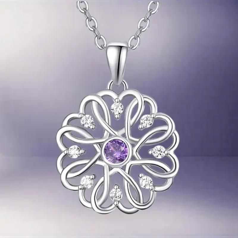 Sterling Silver Birthstone Pendant Necklace for Women