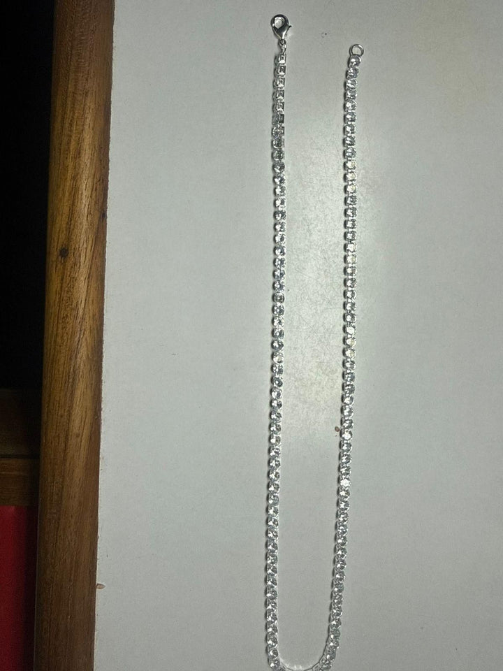 Diamond Tennis Necklace – White Crystal Infinity Chain