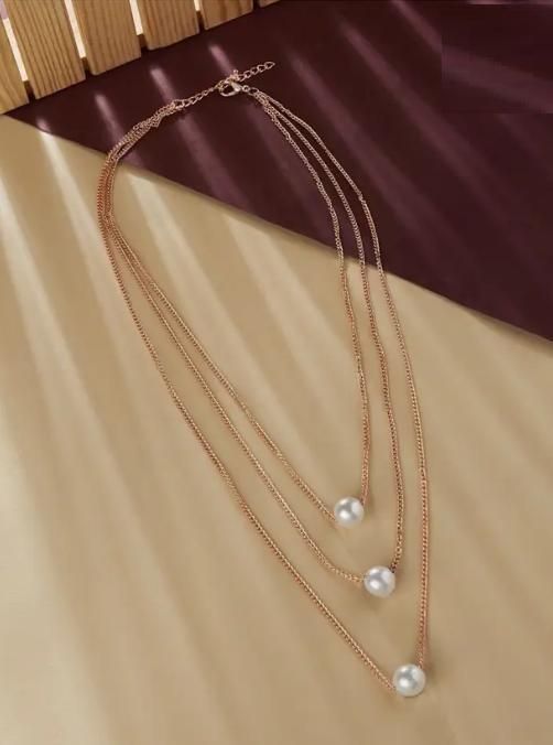 Gold Plated Pearl Layer Necklace for Women – Party Wear